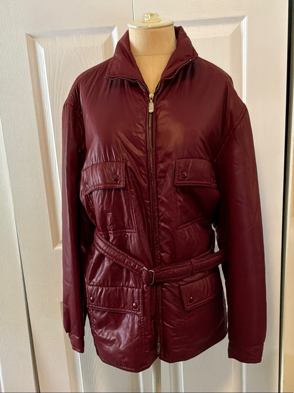 Ljungberg Women’s Burgundy Belted Puffer Coat
